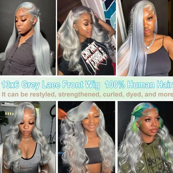 28 Inch Gray Lace Wig Unit - Picture 2 of 4